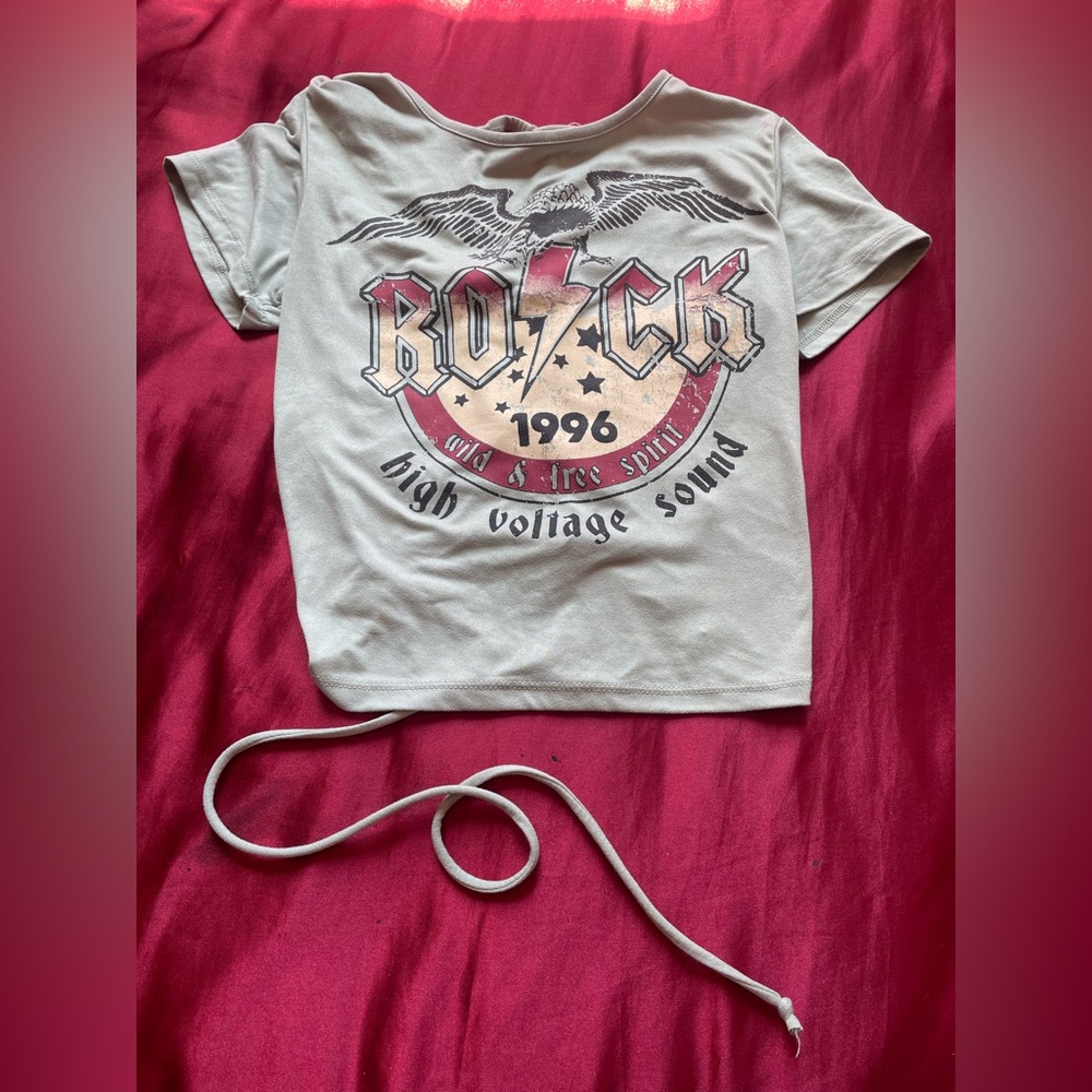 Occasion rock and roll tie back tee shirt